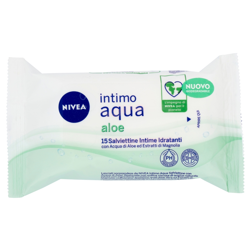 Nivea intimo aqua aloe Salviettine Intime Idratanti 15 pz
